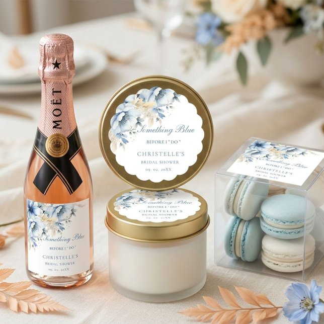 Sticker Rond Quelque chose de bleu avant que je ne fasse la dou (Créateur téléchargé)