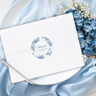 Sticker Rond Quelque chose de bleu, décoration chinoise bleue p