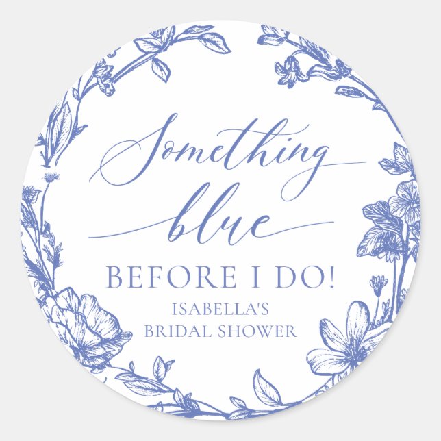 Sticker Rond Quelque chose de bleu élégant avant que je ne fass (Devant)