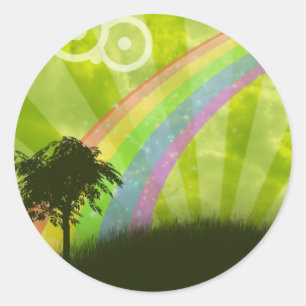 Sticker Rond Quelque part sous l'arc-en-ciel