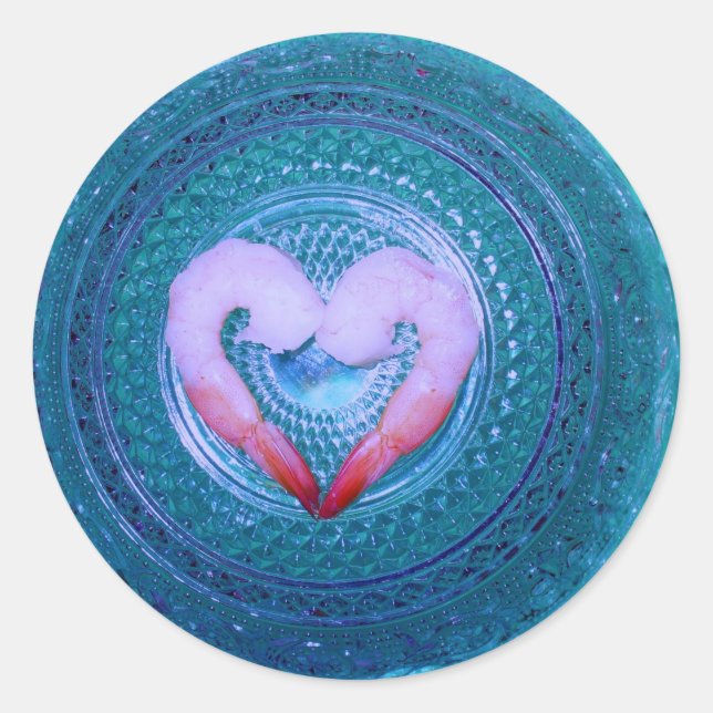 Sticker Rond Quelqu'un a dit crevettes (Devant)