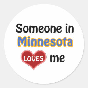 Sticker Rond Quelqu'un au Minnesota m'aime