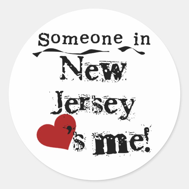 Sticker Rond Quelqu'Un Au New Jersey M'Aime (Devant)