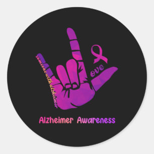 Sticker Rond Quelqu'un avec Alzheimer Love Alzheimer Sensibilis