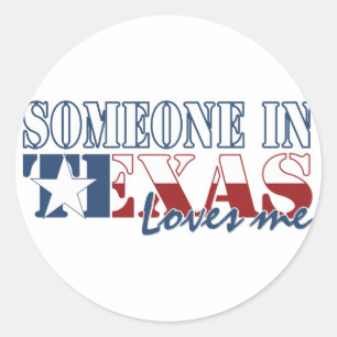 Sticker Rond Quelqu'un dans le Texas m'aime