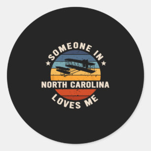 Sticker Rond Quelqu'un en Caroline du Nord m'aime