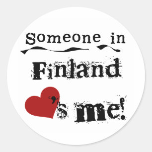 Sticker Rond Quelqu'un en Finlande m'aime