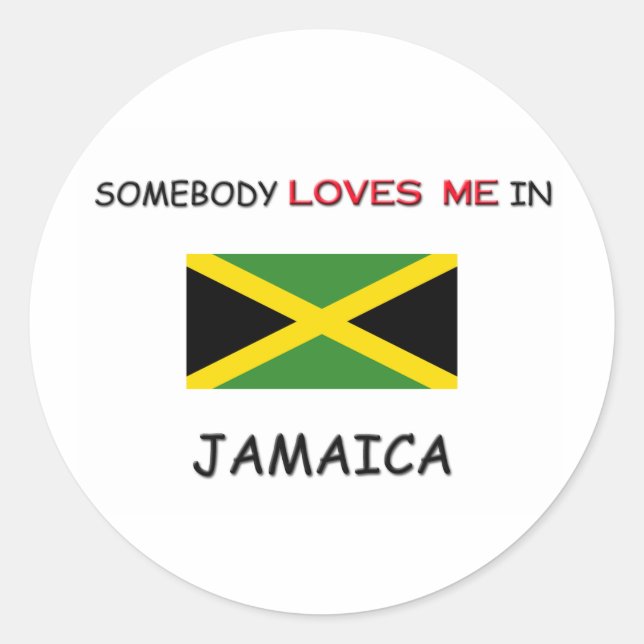 Sticker Rond Quelqu'Un M'Aime En JAMAÏQUE (Devant)
