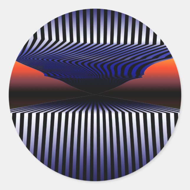 Sticker Rond Qu'En Est-Il À La Fin ? - Illusion optique 3D (Devant)