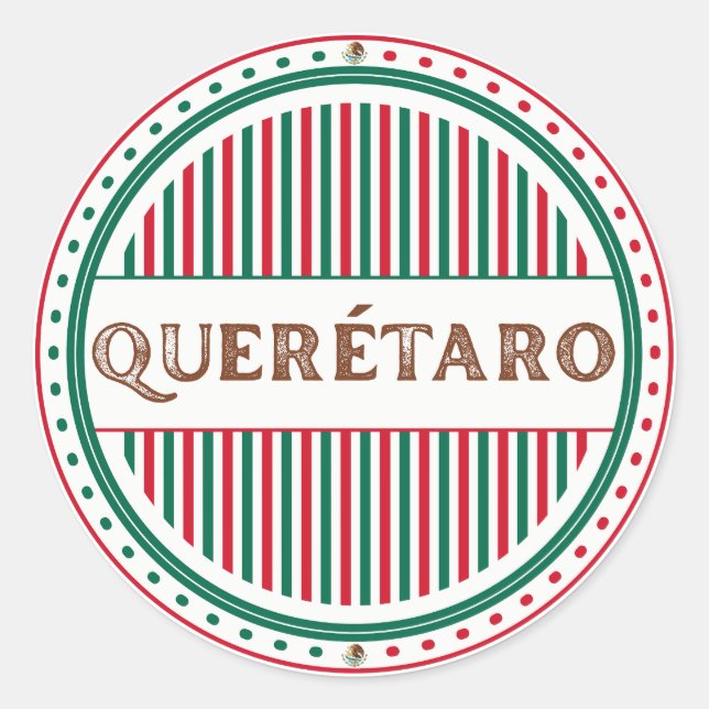 Sticker Rond Queretaro City Pride Emblem – Mexican Identity (Devant)