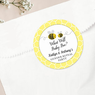 Sticker Rond Qu'est-ce que Baby Bee Genre Revela Party