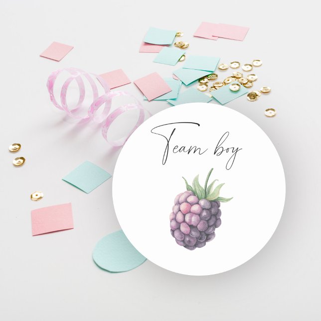 Sticker Rond Qu'est-ce que le bébé sera un garçon d'équipe (Créateur téléchargé)