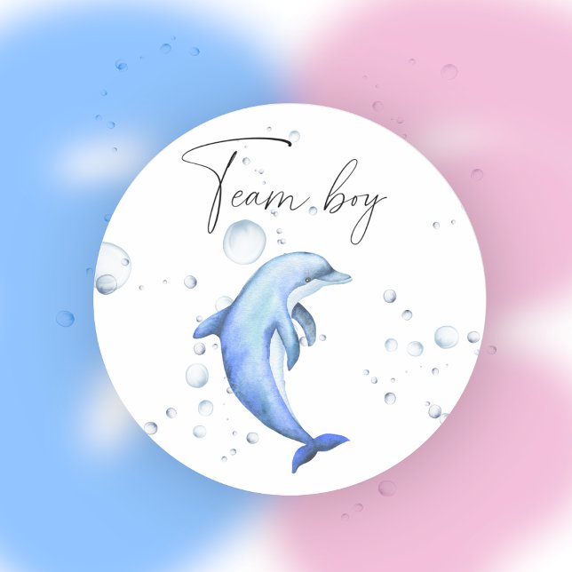 Sticker Rond Qu'est-ce que le bébé sera un garçon d'équipe (Créateur téléchargé)