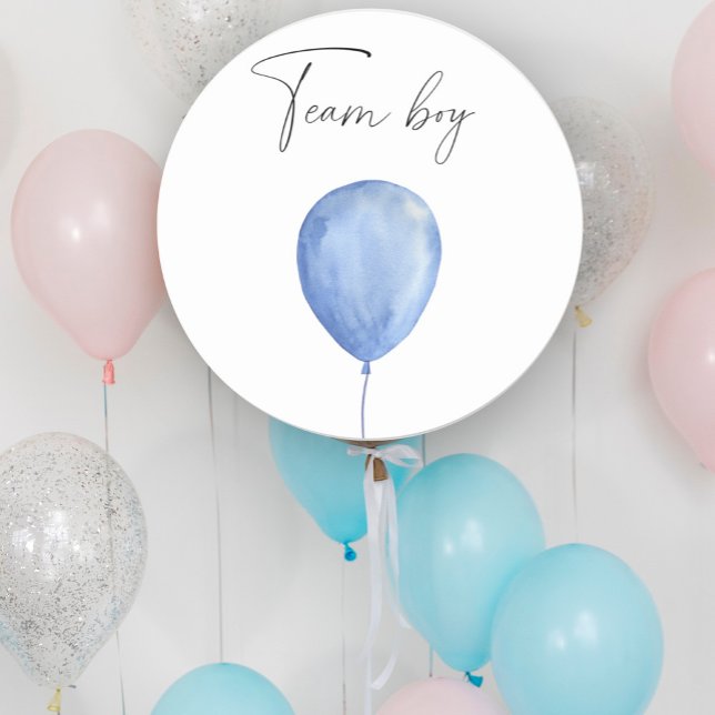 Sticker Rond Qu'est-ce que le bébé sera un garçon d'équipe (Créateur téléchargé)