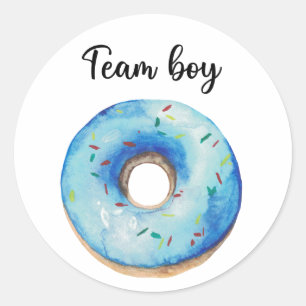 Sticker Rond Qu'est-ce que le bébé sera un garçon d'équipe beig