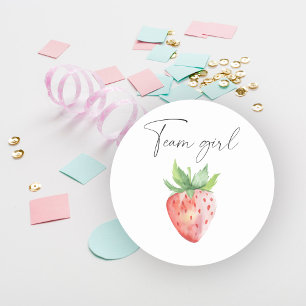 Sticker Rond Qu'est-ce que le bébé sera une fille d'équipe