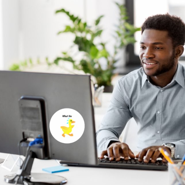 Sticker Rond Qu'est-ce que le canard ? (Créateur téléchargé)