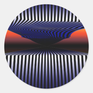 Sticker Rond Qu'Est-Ce Qui A Fini ? - Illusion optique 3D