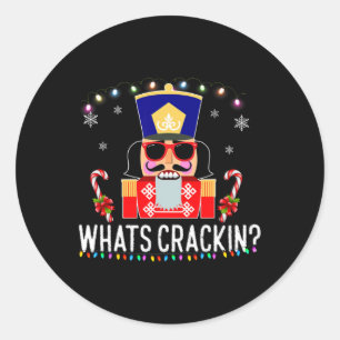 Sticker Rond Qu'est-ce qui craque Fun Noël Casse-noisette Cadea