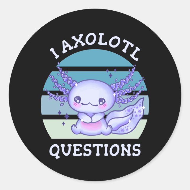 Sticker Rond Questions axolotales (Devant)