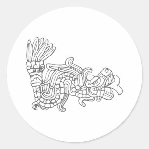 Sticker Rond Quetzalcoatl