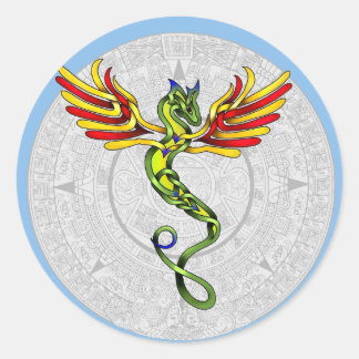 Sticker Rond Quetzalcoatl