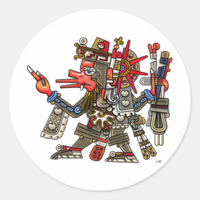 Sticker Rond Quetzalcoatl (Devant)
