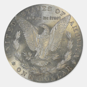 Sticker Rond Queue 1889 de dollar en argent de Morgan
