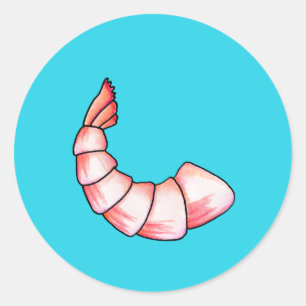 Sticker Rond Queue de crevettes