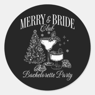 Sticker Rond Queue de Fête de Bachelorette du Club de la Mariée