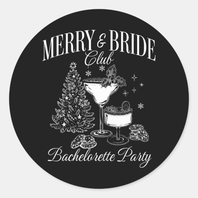 Sticker Rond Queue de Fête de Bachelorette du Club de la Mariée (Devant)