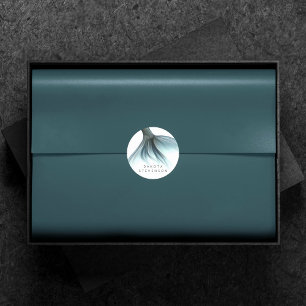 Sticker Rond Queue Mermaid Luxe   Seafoam Mint Green Aqua Custo