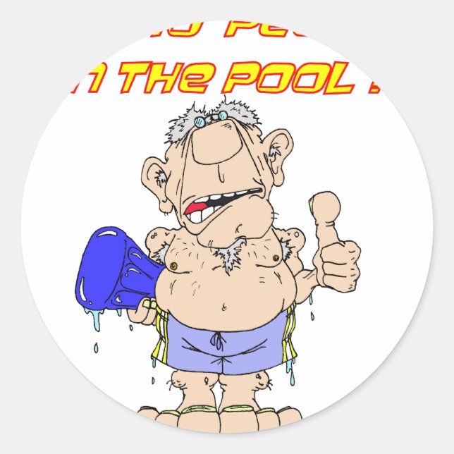 Sticker Rond Qui a fait la PEED dans la piscine ? (Devant)