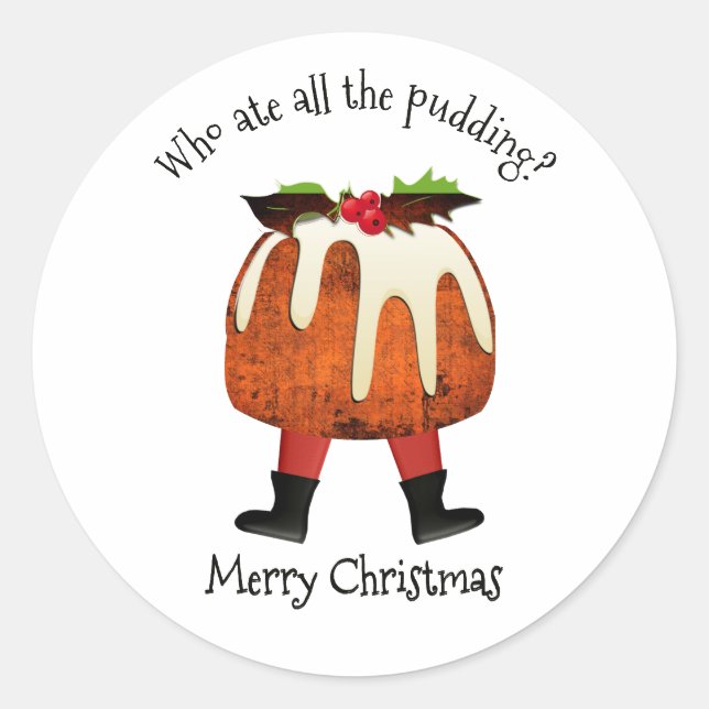 STICKER ROND QUI A MANGÉ TOUS LES FÊTES DE PUDDING (Devant)