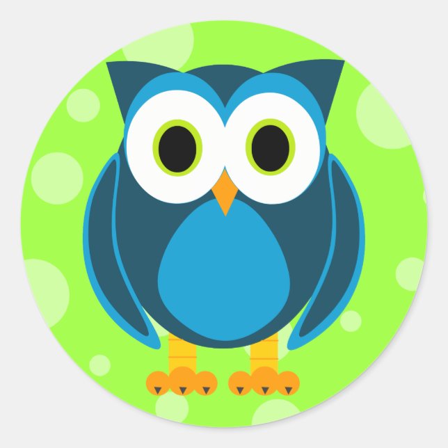 Sticker Rond Qui ? Caricature de M. Owl (Devant)