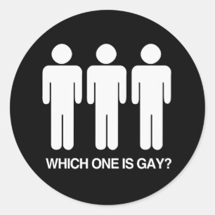 Sticker Rond QUI EST GAY - BLANC -.png