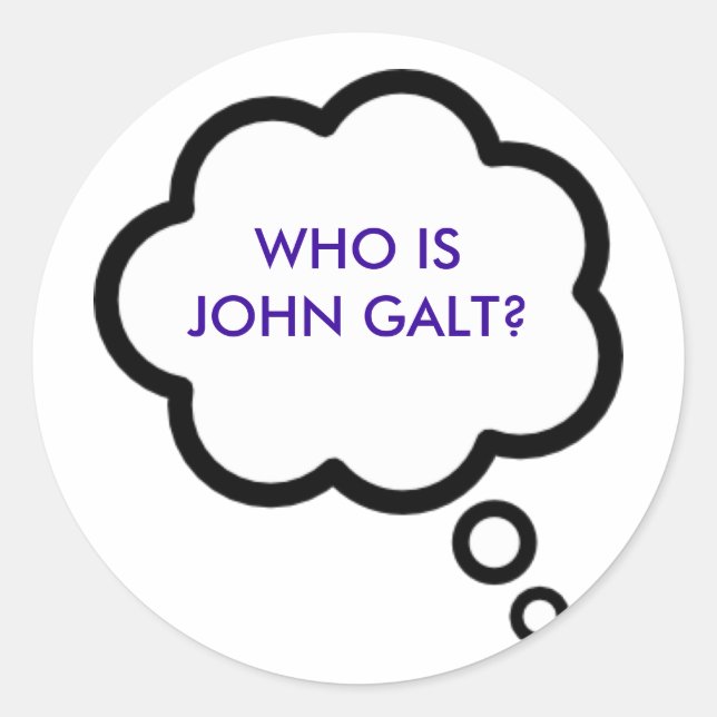 Sticker Rond QUI EST JOHN GALT ? Penser Cloud (Devant)