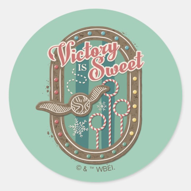 Sticker Rond QUIDDITCH™ Victory est Sweet Holiday Cookie Graphi (Devant)