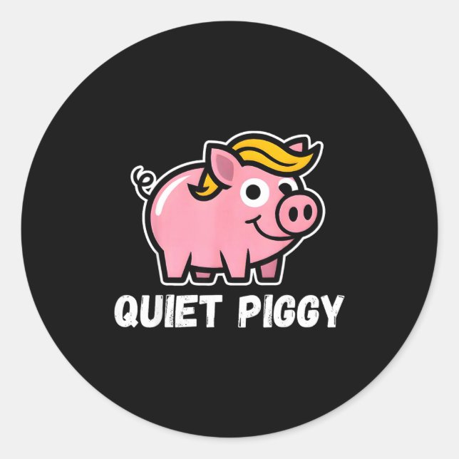 Sticker Rond Quiet Ggy Snarky Litical G Joke Design  (Devant)