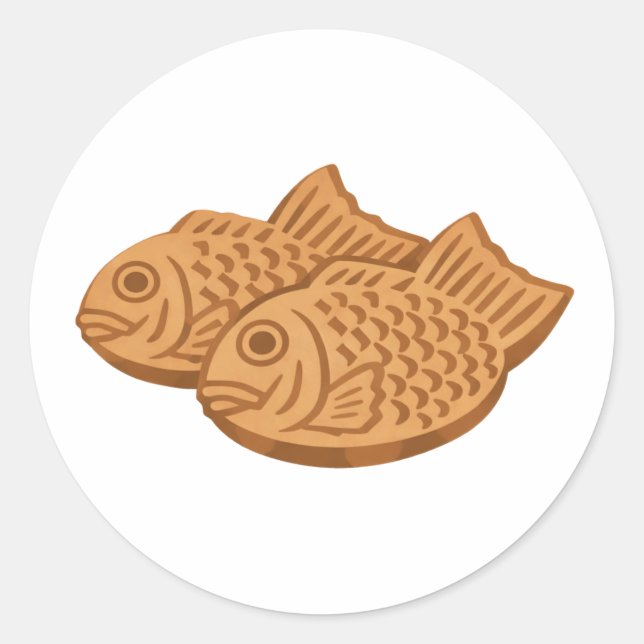 Sticker Rond Quiet Icons – Japanese Taiyaki (Devant)