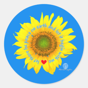 Sticker Rond qu'il y ait la paix sur terre - tournesol