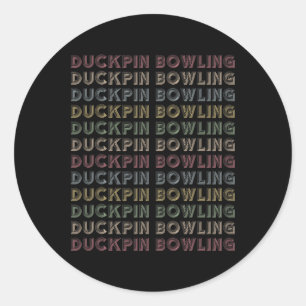 Sticker Rond Quilles rétro canard Bowling répétitif Bowler vint