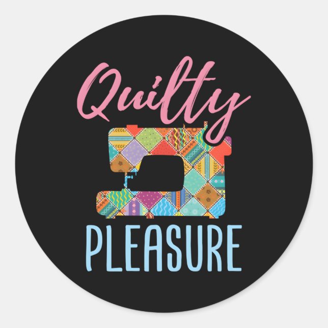 Sticker Rond Quilting Theme Quilter Quilters Machine à coudre (Devant)