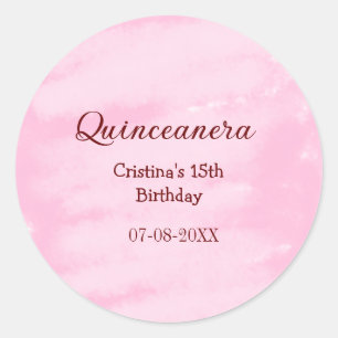 Sticker Rond Quinceanera anos 15e anniversaire ajouter nom text