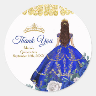 Sticker Rond Quinceañera Royal Blue Merci pour être ici Cl