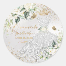 Quinceanera Silver Gown Gold Parties scintillant C