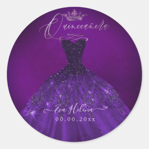 Sticker Rond Quinceañera, Sparkle Gown, Auberge