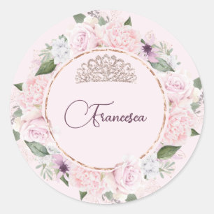 Sticker Rond Quincearnera Roses Blush rose