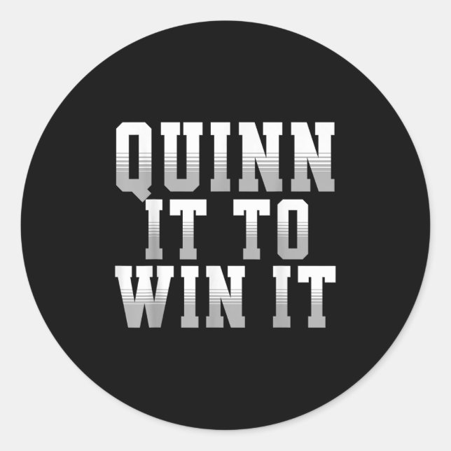 Sticker Rond Quinn It To Win It Motivational Srts Motto 4 Coach (Devant)