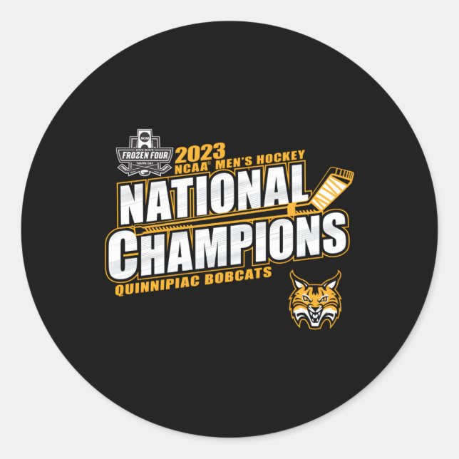 Sticker Rond Quinnipiac Bobcats National Champs 2023 Hockey sur (Devant)